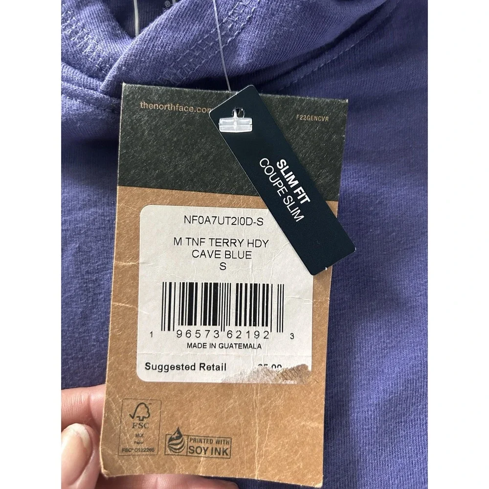 The North Face Men's Hooded Longsleeve Slim Fit Cave Blue Small Shirt